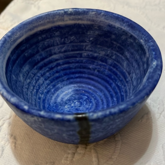 McCarty pottery cobalt blue ball 4 1/4”diameter 2 3/4”deep.MS mud from the Delta - Picture 1 of 4